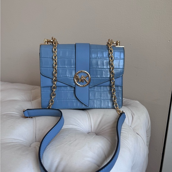 NWOT Michael kors Greenwich Small Crocodile Embossed Leather Crossbody Bag - Picture 3 of 6